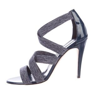 Manolo Blahnik Apeni Sandal Jeans Elastic Blue 38